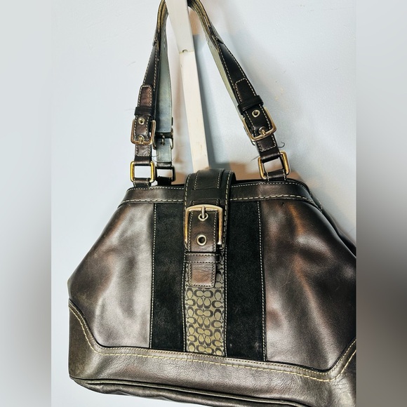 Coach leather suede patchwork black - Picture 5 of 5